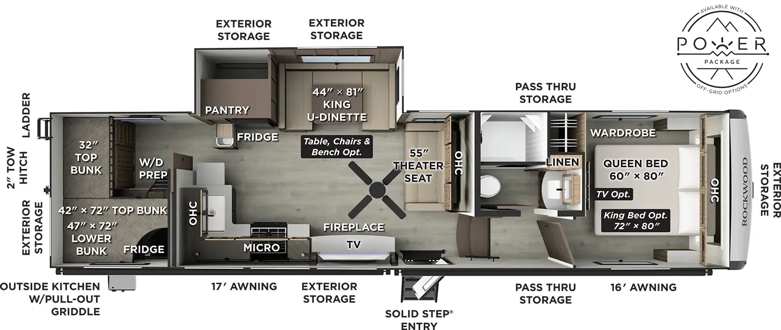 Rockwood Signature Fifth Wheels R374DBH Floorplan